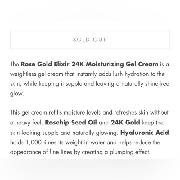 NIB fARSALI Rose Gold Elixir 24K Moisturizing Gel Cream - Picture 4 of 10